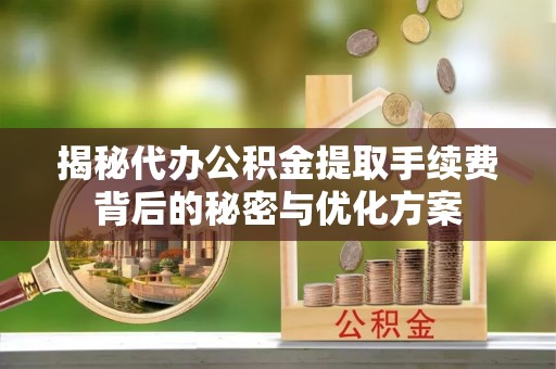 钦南揭秘代办公积金提取手续费背后的秘密与优化方案