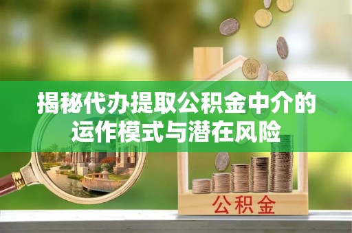 钦南揭秘代办提取公积金中介的运作模式与潜在风险